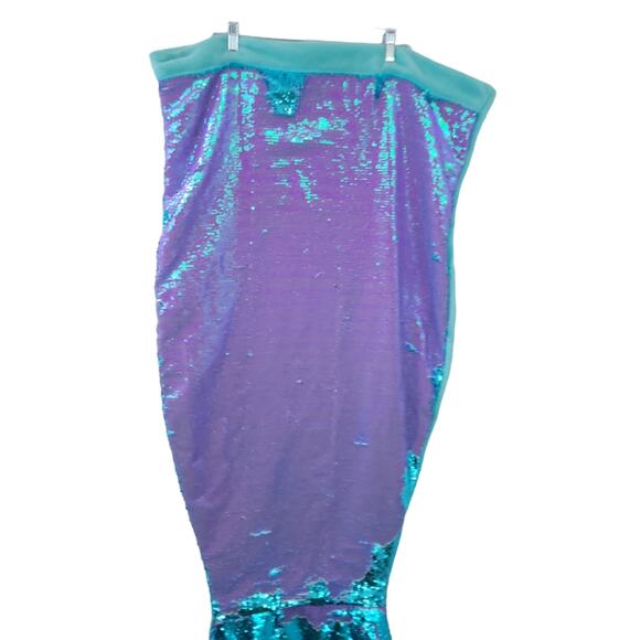 Justice Mermaid Tail Sleeping Bag Reversible Sequins, Blue Fleece, One Size - Picture 3 of 4